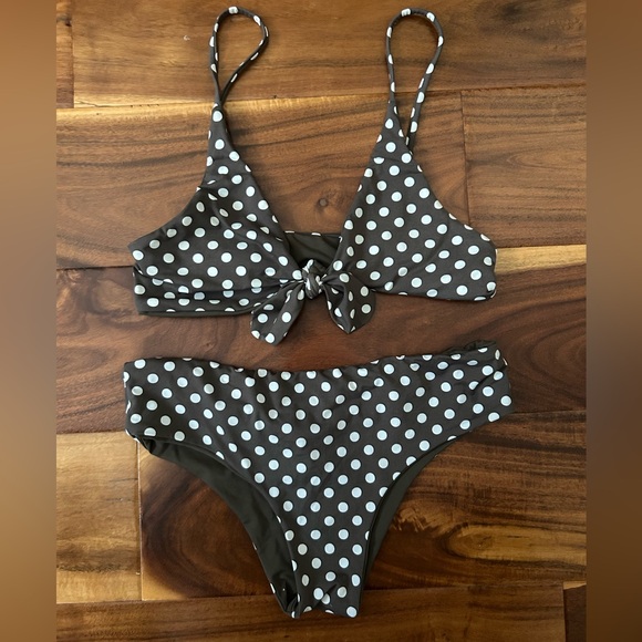San Lorenzo Polka Dot Bikini set XS top XS/S reversible bottom - Picture 1 of 3